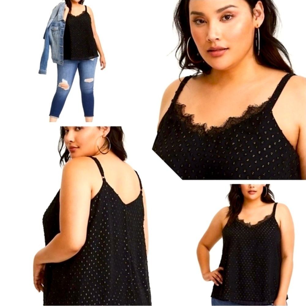 Torrid Black With Gold Dot‎ Cami, Woman’s Size 5x (28)